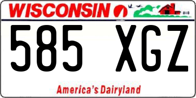 WI license plate 585XGZ