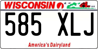 WI license plate 585XLJ