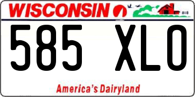 WI license plate 585XLO