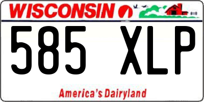 WI license plate 585XLP