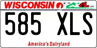 WI license plate 585XLS