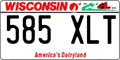 WI license plate 585XLT
