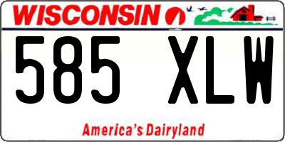 WI license plate 585XLW