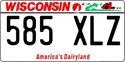 WI license plate 585XLZ