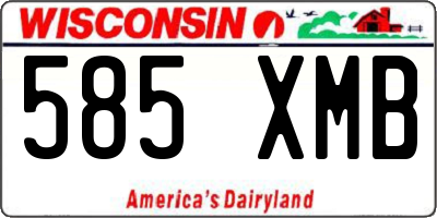WI license plate 585XMB