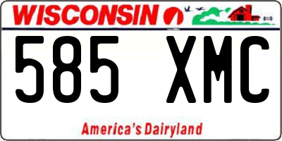 WI license plate 585XMC