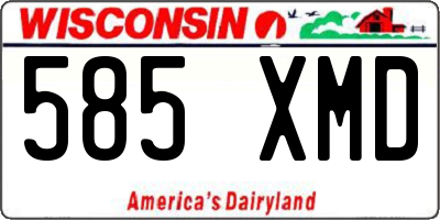 WI license plate 585XMD