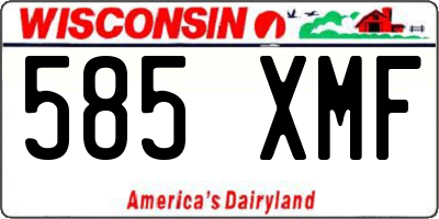 WI license plate 585XMF