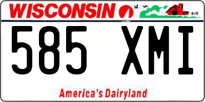 WI license plate 585XMI