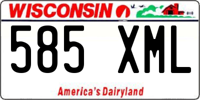 WI license plate 585XML
