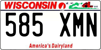 WI license plate 585XMN