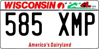 WI license plate 585XMP