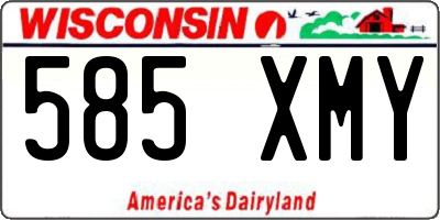 WI license plate 585XMY