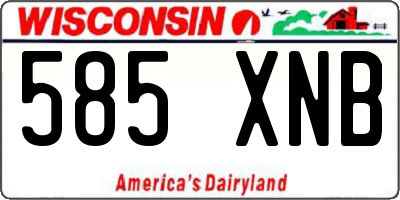 WI license plate 585XNB