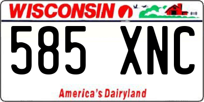 WI license plate 585XNC