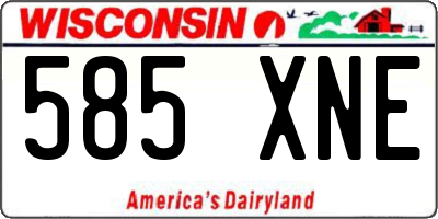 WI license plate 585XNE