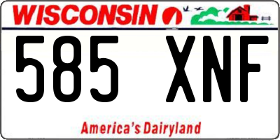 WI license plate 585XNF