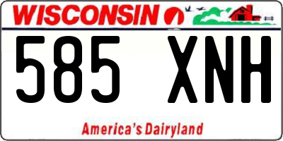 WI license plate 585XNH