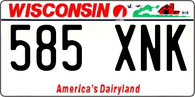 WI license plate 585XNK