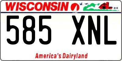 WI license plate 585XNL