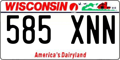 WI license plate 585XNN