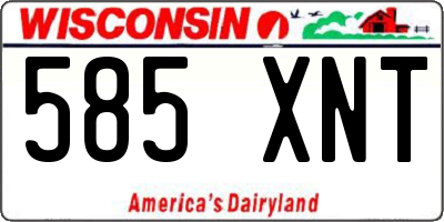 WI license plate 585XNT