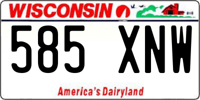 WI license plate 585XNW