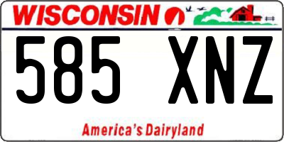 WI license plate 585XNZ