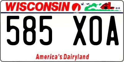 WI license plate 585XOA