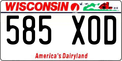 WI license plate 585XOD