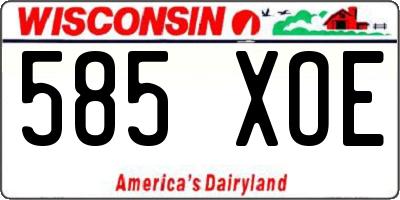 WI license plate 585XOE