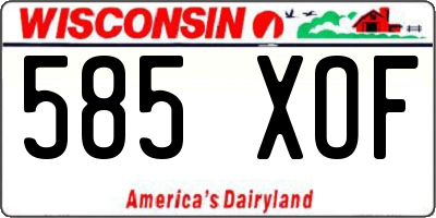 WI license plate 585XOF
