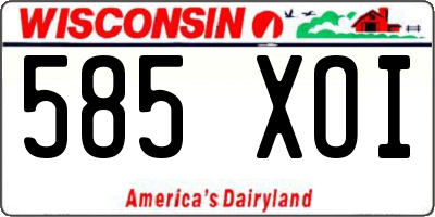 WI license plate 585XOI