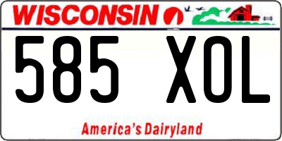 WI license plate 585XOL