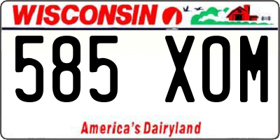 WI license plate 585XOM