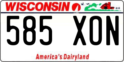 WI license plate 585XON