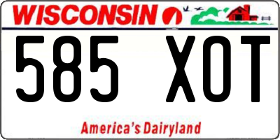 WI license plate 585XOT