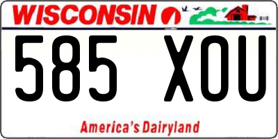 WI license plate 585XOU