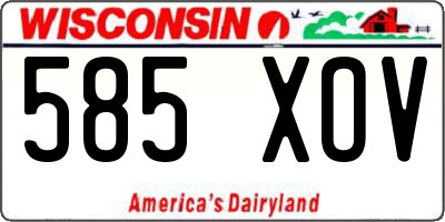WI license plate 585XOV