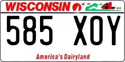 WI license plate 585XOY