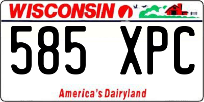 WI license plate 585XPC
