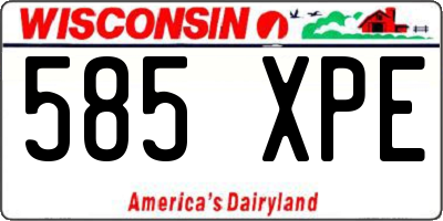 WI license plate 585XPE