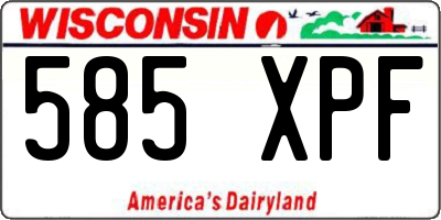 WI license plate 585XPF