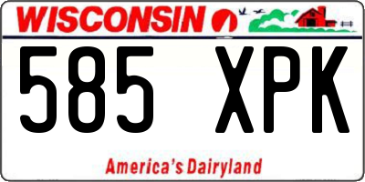 WI license plate 585XPK