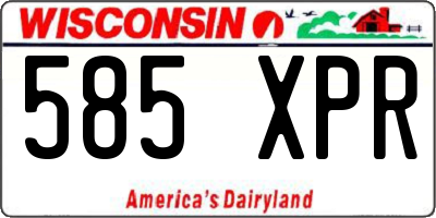 WI license plate 585XPR