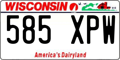 WI license plate 585XPW
