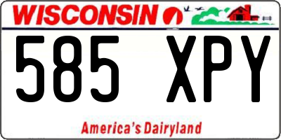 WI license plate 585XPY