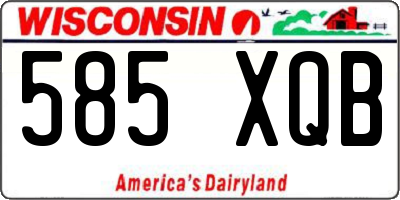 WI license plate 585XQB