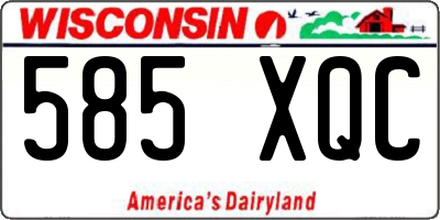 WI license plate 585XQC
