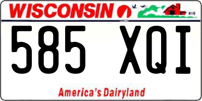 WI license plate 585XQI